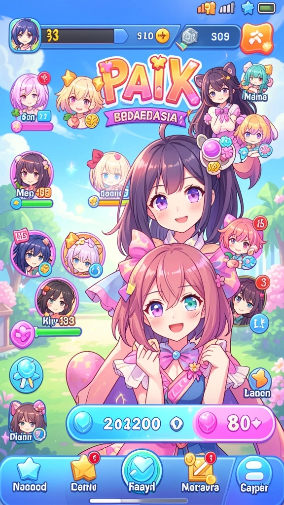 Tampilan awal game dengan karakter menarik.