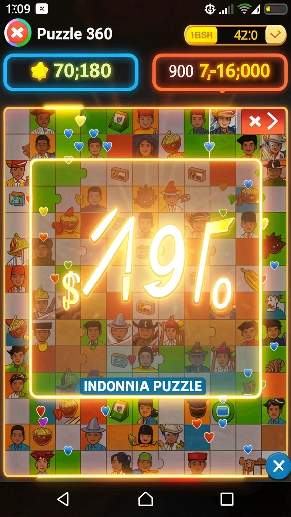 Tampilan grafis yang menawan di layar utama.