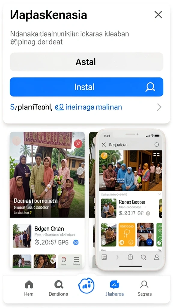 Tangkapan layar antarmuka pengguna yang sederhana dan mudah dinavigasi.
