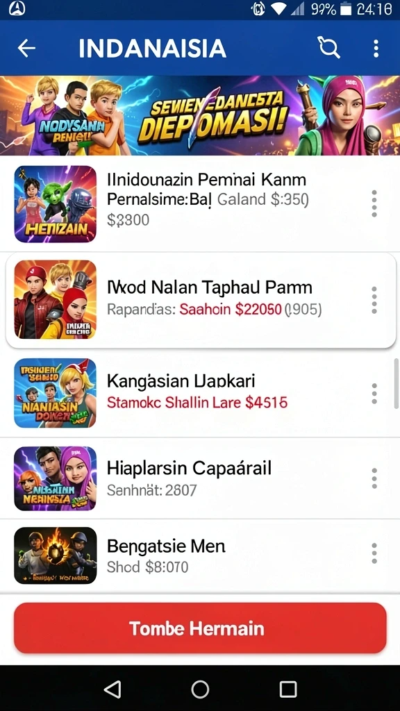 Banyak pilihan permainan yang menghibur dan menantang.