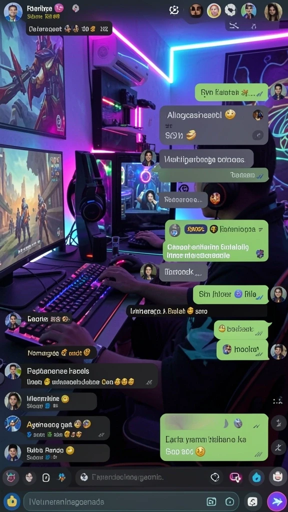 Tangkapan layar menunjukkan fitur interaksi sosial dalam game.