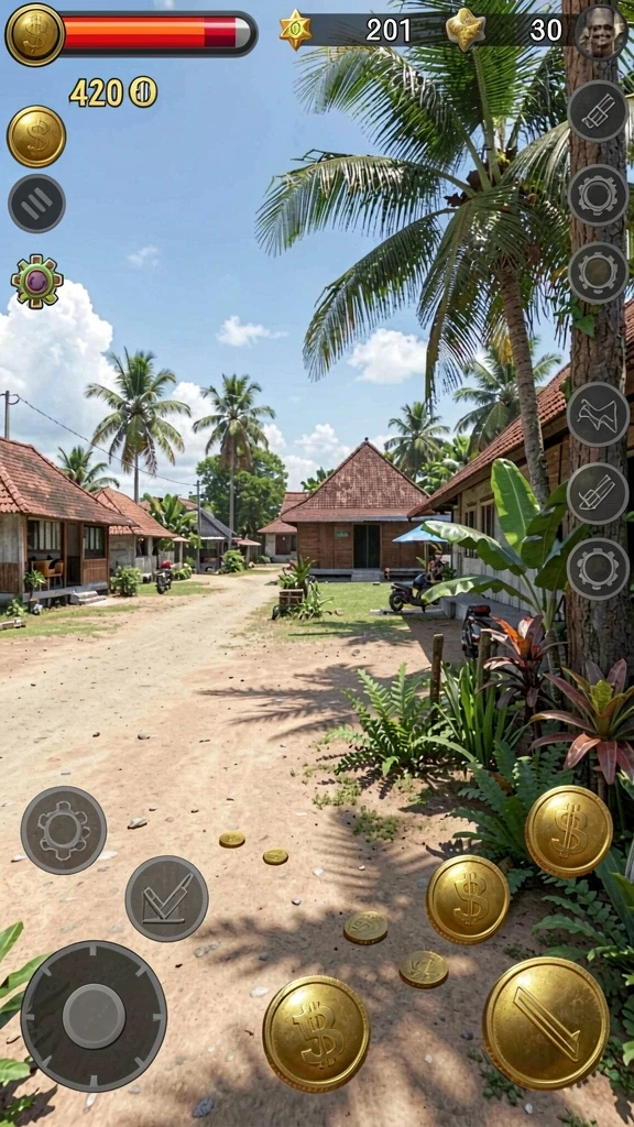 Menu permainan yang lengkap dan intuitif.