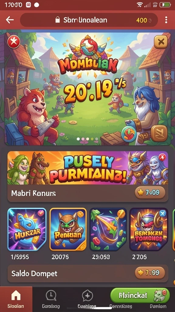 Tampilan layar utama KEKAR4D dengan pilihan permainan yang menarik.