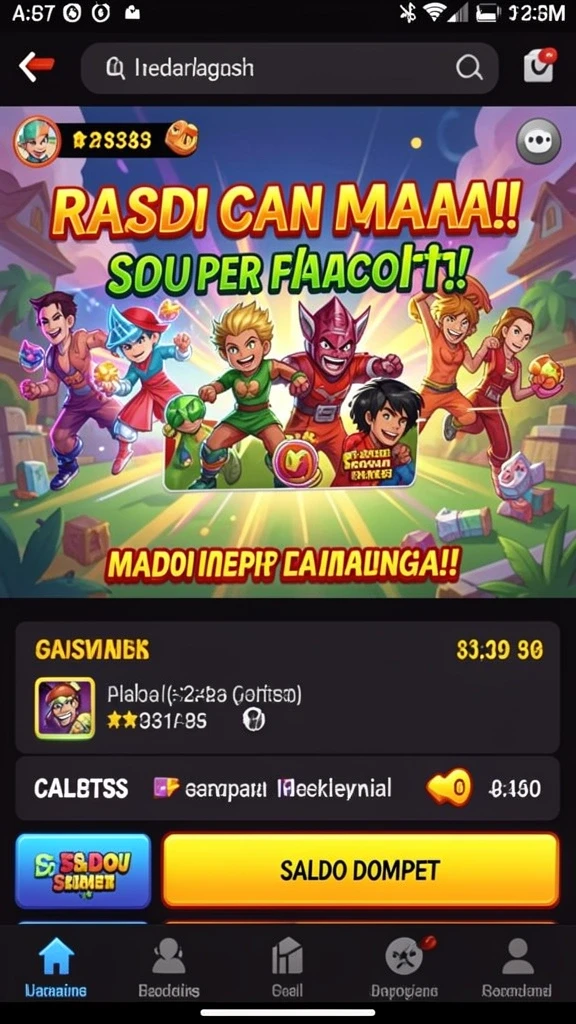 Screenshot dari antarmuka komunitas di dalam game.