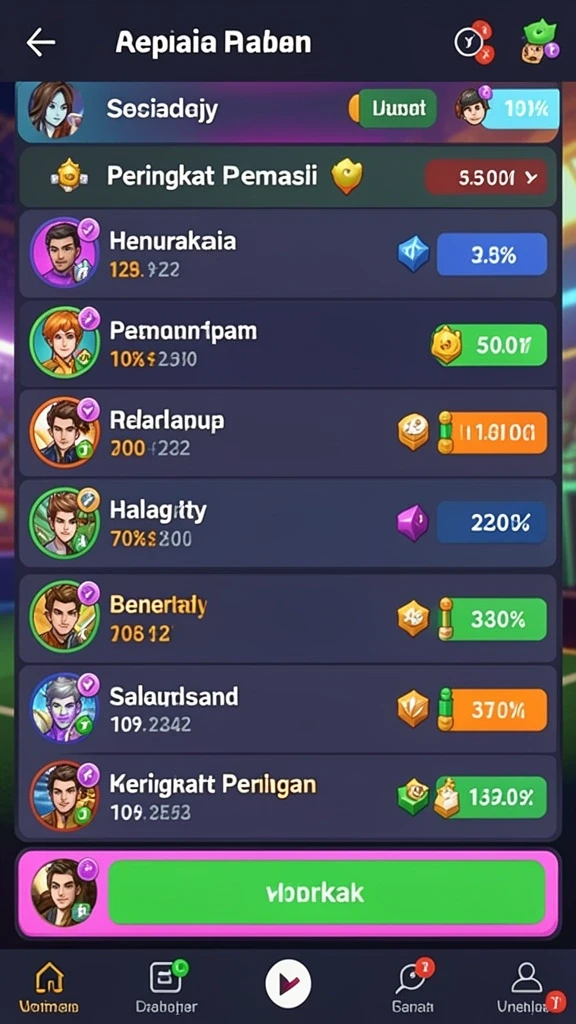 Fitur sosial untuk berinteraksi dengan pemain lain.