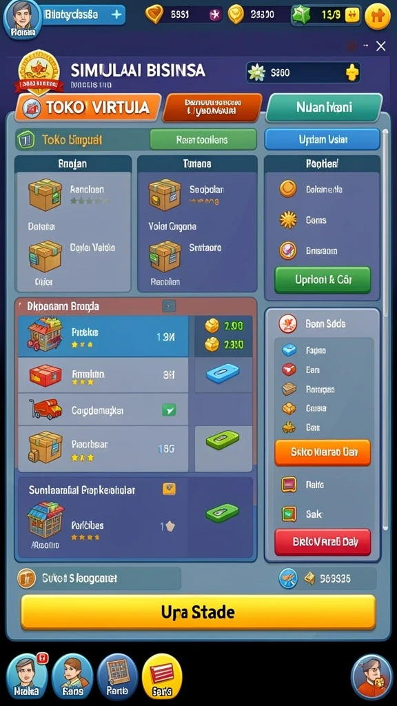 Tampilan karakter yang beragam dan menarik.