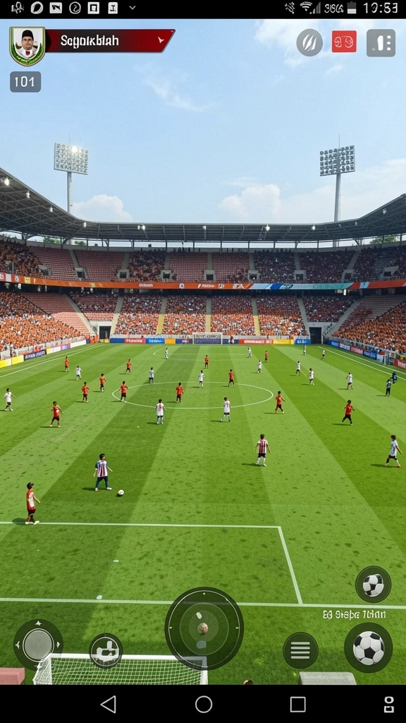 Suasana permainan yang penuh tantangan dan aksi.